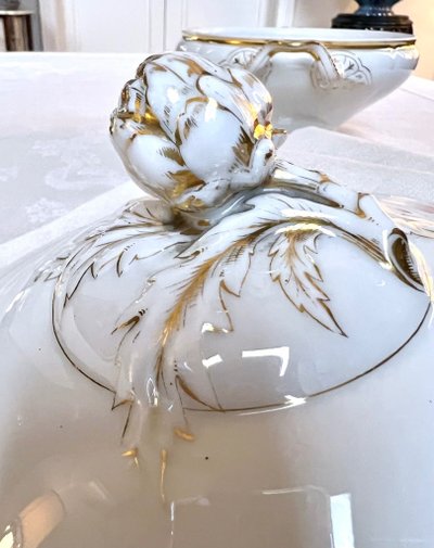Gemüseschale Gedeckt Porzellan Limoges - Fretel Monogramme - Jean Pouyat - Vieux Paris - Service
