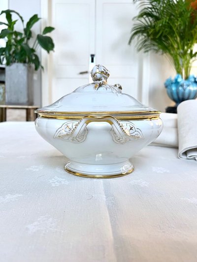 Gemüseschale Gedeckt Porzellan Limoges - Fretel Monogramme - Jean Pouyat - Vieux Paris - Service