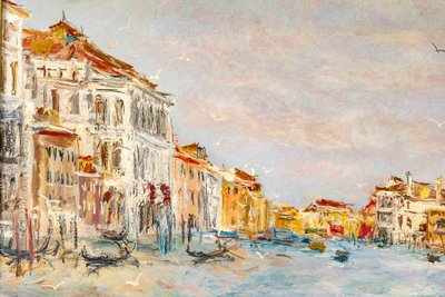 Serge Belloni (1925-2005) - Venice and its Palaces on the Grand Canal oil on panel circa 1980