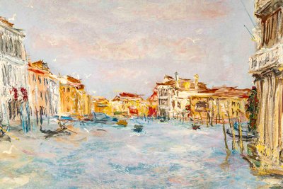 Serge Belloni (1925-2005) - Venice and its Palaces on the Grand Canal oil on panel circa 1980