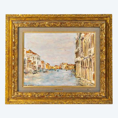 Serge Belloni (1925-2005) - Venice and its Palaces on the Grand Canal oil on panel circa 1980