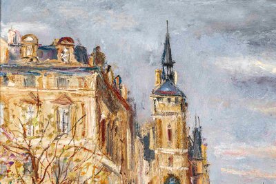 Serge Belloni (1925-2005) - The Flower Quays In Paris, Oil on Wood Circa 1980