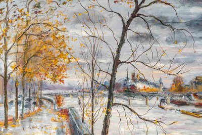 Serge Belloni (1925-2005) - Paris Its Quays and the Tree on the Seine, Oil on Canvas, circa 1980