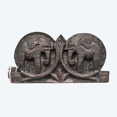 BALANCE A OPIUM, Ébène, deux éléphants