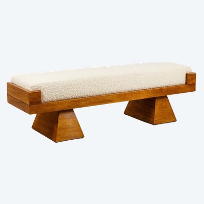 Bench in blond ash. Small-series Italian craftsmanship. Contemporain.LS6502908Y