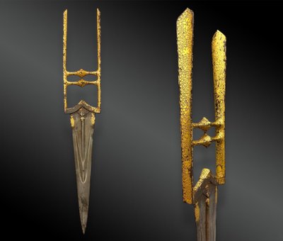 COLTELLO chiamato Katar Djamadhar - Impero Mughal, India - Inizio del XIX secolo