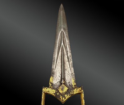 COLTELLO chiamato Katar Djamadhar - Impero Mughal, India - Inizio del XIX secolo