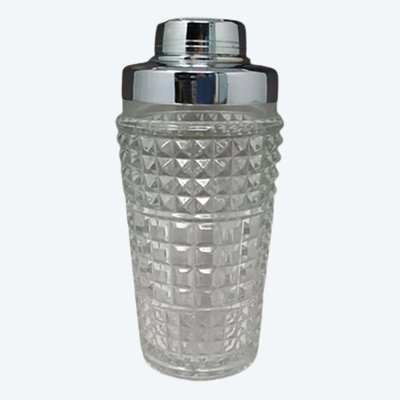 1960s Stunning Cut Crystal Cocktail Shaker. Made in Italy