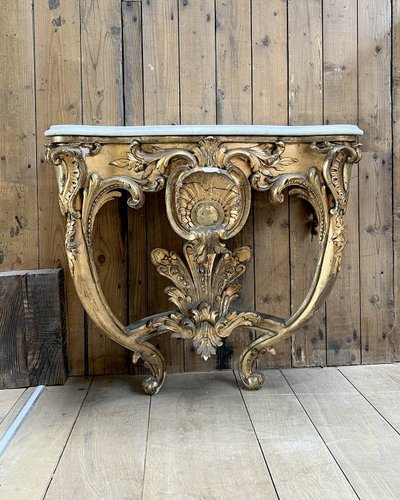 Louis XV-style console with marble top