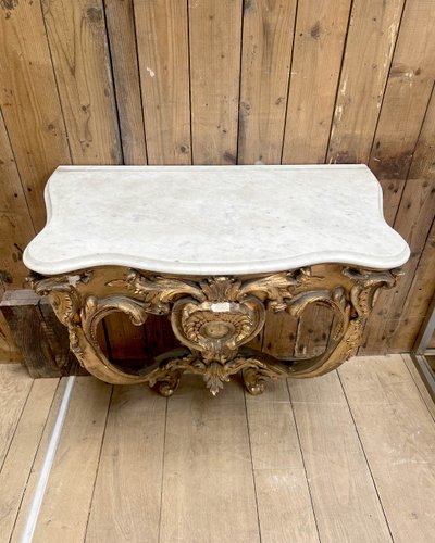 Louis XV-style console with marble top