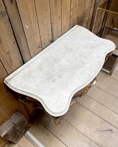 Louis XV-style console with marble top