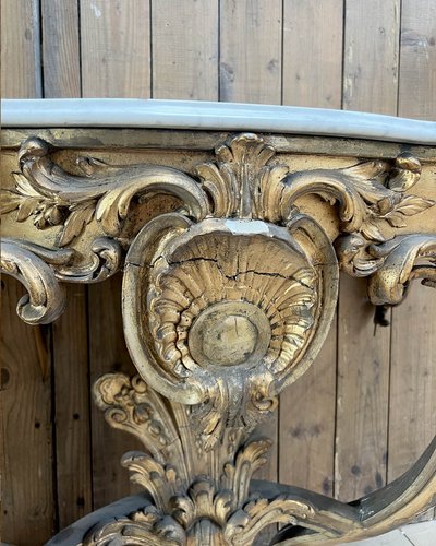 Louis XV-style console with marble top