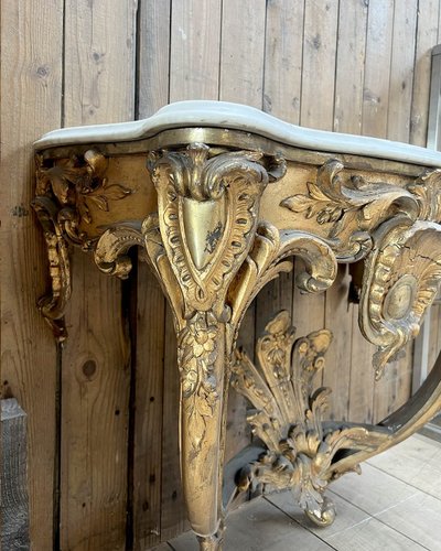 Louis XV-style console with marble top