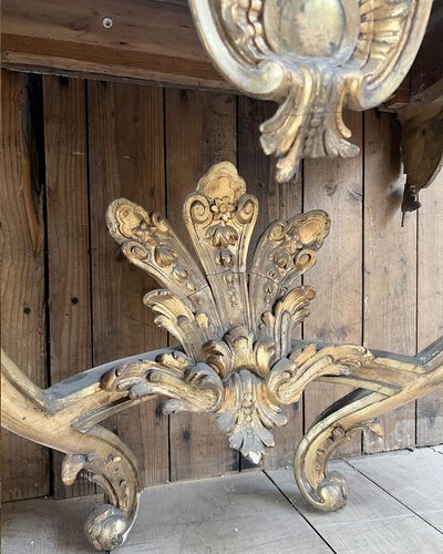 Louis XV-style console with marble top