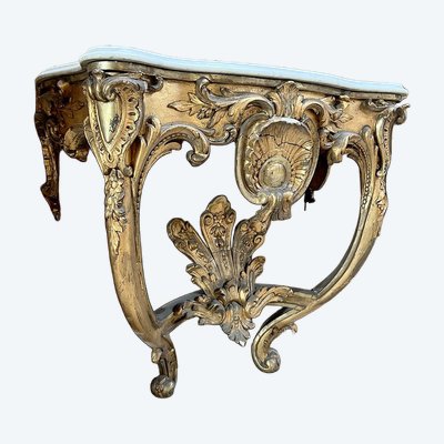 Louis XV-style console with marble top
