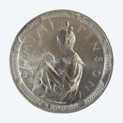 Matrice pour médaille Mimi Pinson par Anie Mouroux XXe