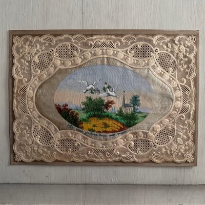 Canivet mécanique XIXe rehaussé d'une peinture