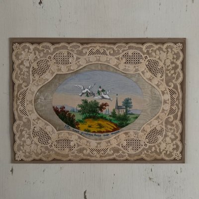 Canivet mécanique XIXe rehaussé d'une peinture