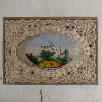 Canivet mécanique XIXe rehaussé d'une peinture
