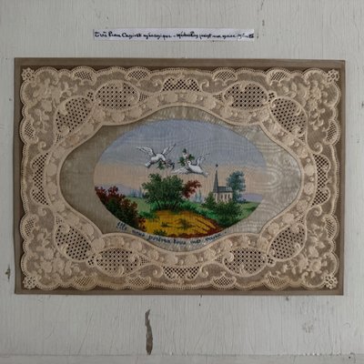 Canivet mécanique XIXe rehaussé d'une peinture
