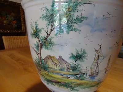 18th century earthenware Veuve Perrin Marseille Fisherman's Urn