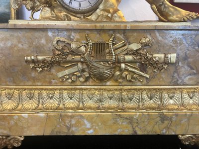 Large clock (70cm) - Mercury - bronze/marble - France - 19th century