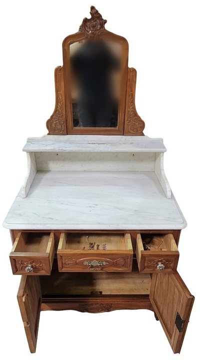 Meuble de toilette style Louis XV Provençal en noyer vers 1850 
