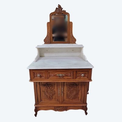 Meuble de toilette style Louis XV Provençal en noyer vers 1850 