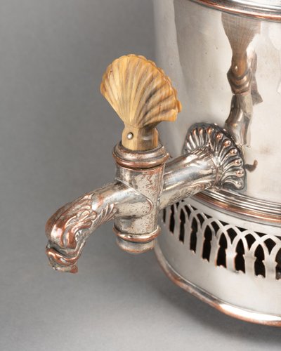 Eierwärmer (Egg Coddler / Egg Boiler) aus versilbertem Metall, Anfang 20.