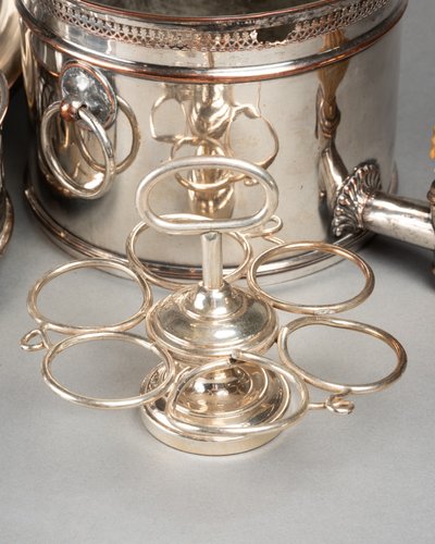 Eierwärmer (Egg Coddler / Egg Boiler) aus versilbertem Metall, Anfang 20.