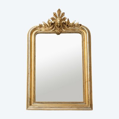 Miroir ancien Napoléon III en bois doré et sculpté. France, XIXe siècle.