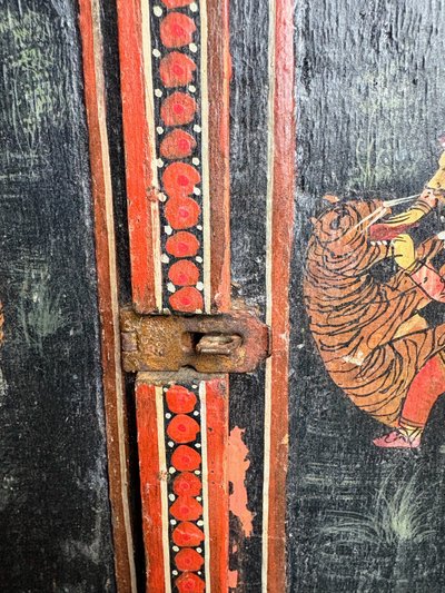 Gabinetto indiano in miniatura dipinto - Scene di caccia del Maharaja, India del Nord, XIX secolo