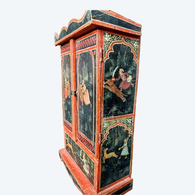 Gabinetto indiano in miniatura dipinto - Scene di caccia del Maharaja, India del Nord, XIX secolo