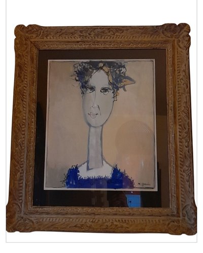 Michel Gassies satyre des temps modernes Gouache