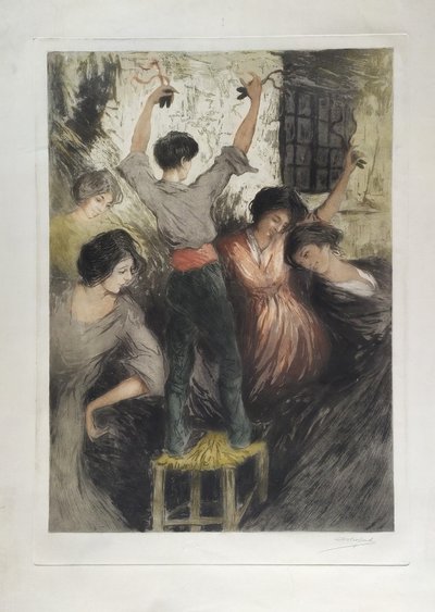 Allan österlind Swedish Painter And Engraver Etching Flamenco Dancers 20th C  Engraving 