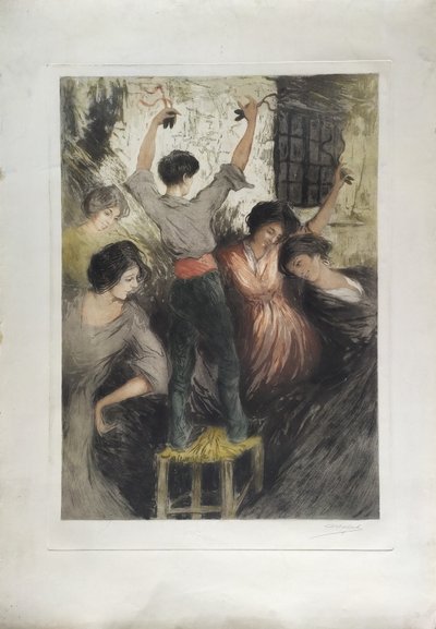 Allan österlind Swedish Painter And Engraver Etching Flamenco Dancers 20th C  Engraving 