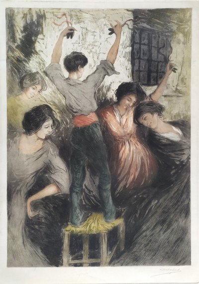 Allan österlind Swedish Painter And Engraver Etching Flamenco Dancers 20th C  Engraving 