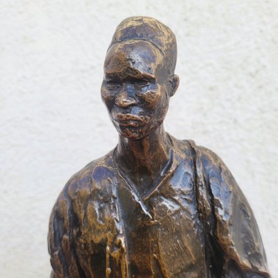 E A Leroy, camerunense, scultura orientalista in bronzo, inizio XX secolo