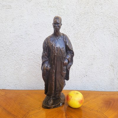 E A Leroy, camerunense, scultura orientalista in bronzo, inizio XX secolo