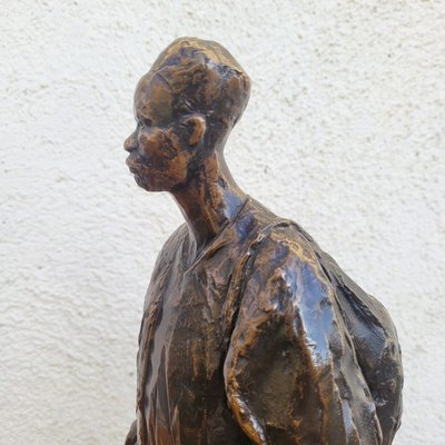 E A Leroy, camerunense, scultura orientalista in bronzo, inizio XX secolo