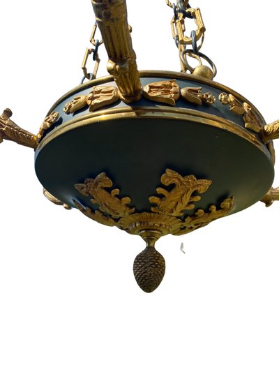 Lampadario in stile impero a sei bracci in ormù - 1920 circa
