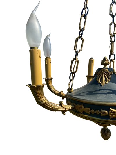 Lampadario in stile impero a sei bracci in ormù - 1920 circa
