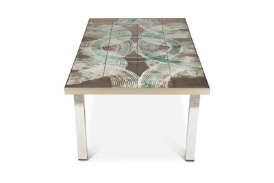Coffee table with ceramic and chrome-plated top. 1970s.LS6522307M