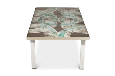 Coffee table with ceramic and chrome-plated top. 1970s.LS6522307M