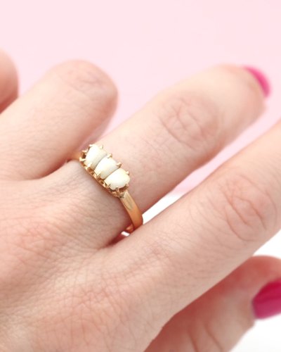 Anello per denti da latte in oro 18 carati, anello sentimentale, gioiello antico, gioiello della fertilità, ricordo