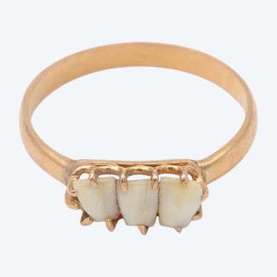 Anello per denti da latte in oro 18 carati, anello sentimentale, gioiello antico, gioiello della fertilità, ricordo
