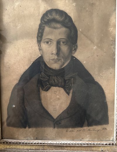 Frontalporträt von Amédée Binet de Jassonneix 1838