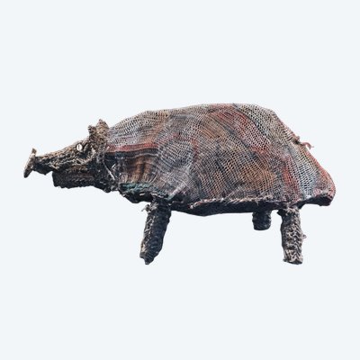 Figure de culte cochon, art tribal, art océanien, Océanie, art du Pacifique, 58cm