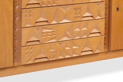 Oak and oak veneer sideboard. 1960s/70s.LS65231208Z