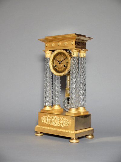 Pendeluhr Charles X aus Bronze und Kristall